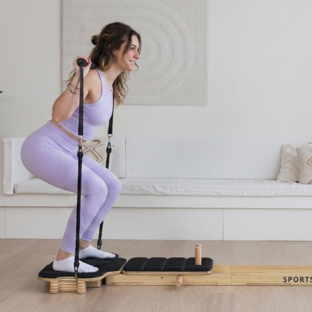 And the reformer squat for legs and glutes.